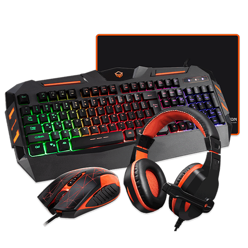 Teclado, mouse, mousepad, headset